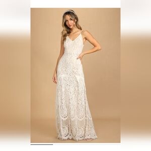 Elegant White Lace Dress